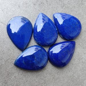 Natural Lapis Lazuli Pear Cabochon: AAA Grade Teardrop Gemstone
