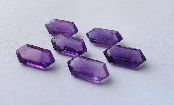 AAA+ Natural Amethyst Gemstone: Big Faceted Hexagon Cut Calibrated Gemstones