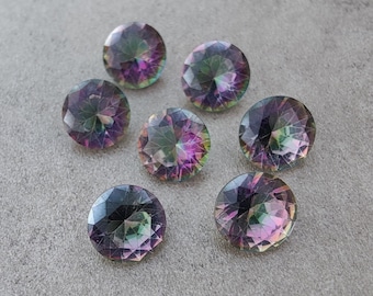 Top Grade Natural Mystic Quartz Round Shape Faceted Cut Calibrated Wholesale Loose Gemstones