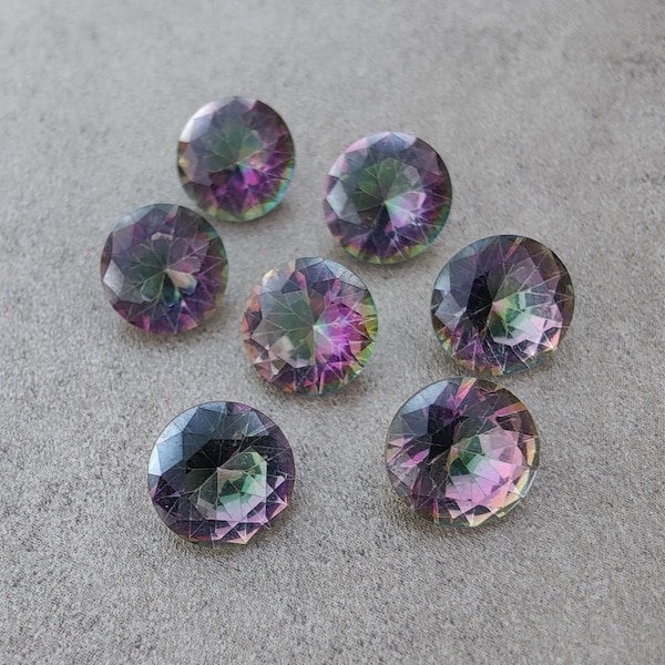 Top Grade Natural Mystic Quartz Round Shape Faceted Cut Calibrated Wholesale Loose Gemstones