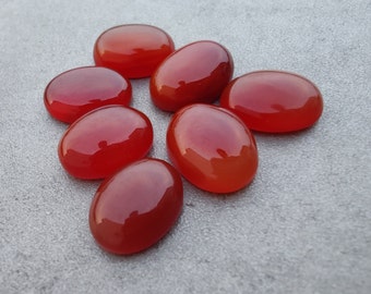 AAA+ Quality Natural Red Onyx Oval Shape Cabochon Flat Back Calibrated Wholesale Gemstones, All Sizes Available