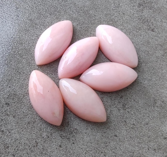 AAA+ Quality Natural Pink Opal Marquise Shape Cabochon Flat Back