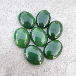 AAA calidad natural nefrita jade forma ovalada cabujón espalda plana calibrada piedras preciosas al por mayor, todos los tamaños disponibles imagen 2