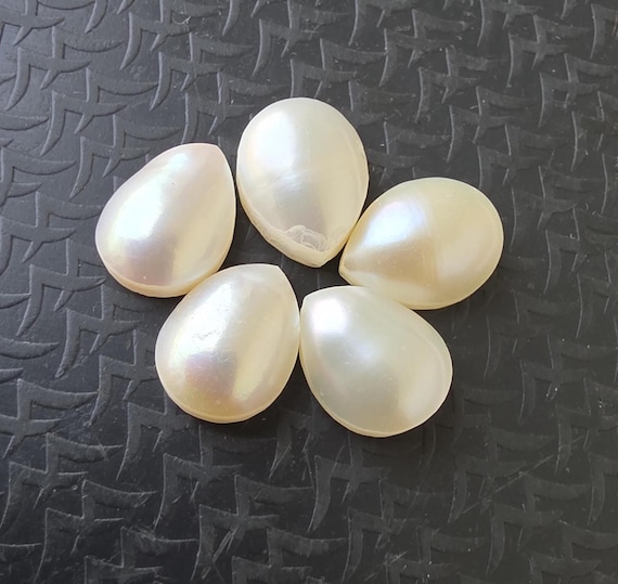 AAA+ Quality Natural Pearl Teardrop Pear Shape Cabochon Flat Back Calibrated Wholesale Loose Gemstones