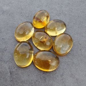 Cabochon en citrine naturelle à dos plat, forme ovale, calibrées AAA , pierres précieuses de qualité en gros, tailles personnalisées disponibles image 3