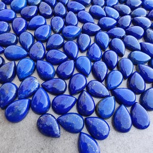AAA Lapis Lazuli Teardrop Cabochons: Calibrated Pear Gemstones