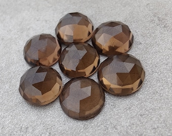 Natural Smoky Quartz Gemstone: AAA+ Rose Cut Round Cabochon