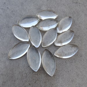 Natural Crystal Quartz Marquise Shape Cabochon Flat Back AAA+ Quality Calibrated Wholesale Gemstones, All Sizes Available