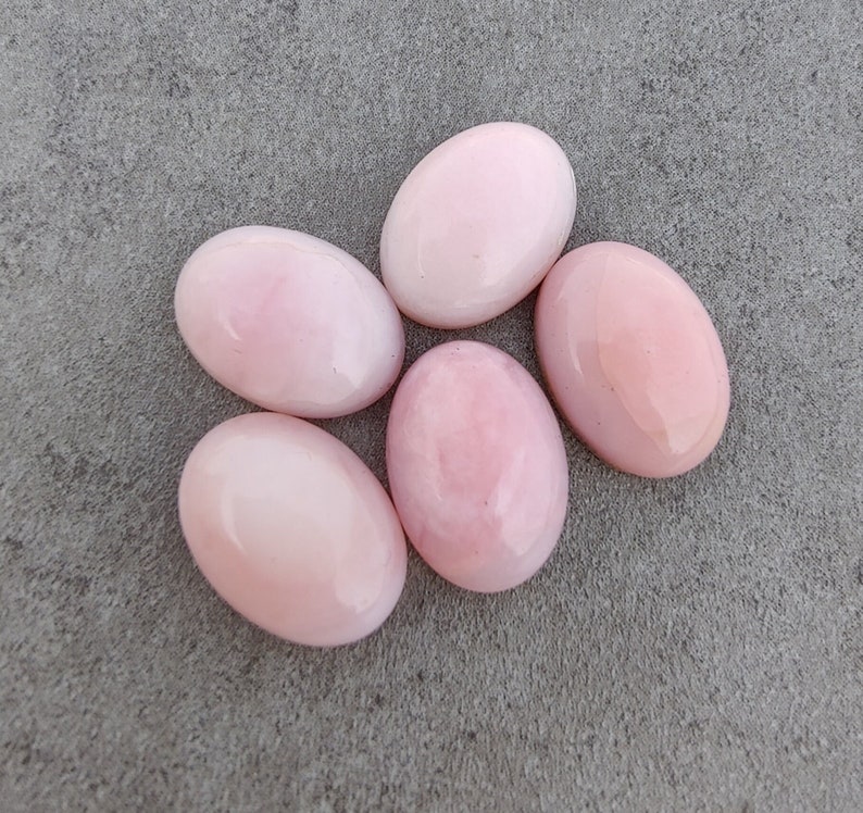 Cabochon de forme ovale, dos plat, opale rose naturelle de qualité AAA , pierres précieuses calibrées en gros, tailles personnalisées disponibles image 1
