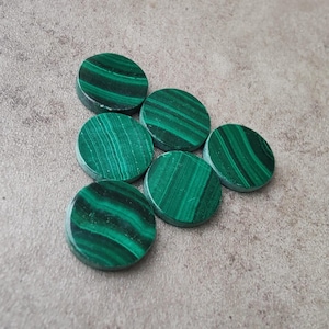 AAA+ Quality Natural Malachite Round Shape Coin Shape Calibrated Wholesale Gemstones, All Sizes Available