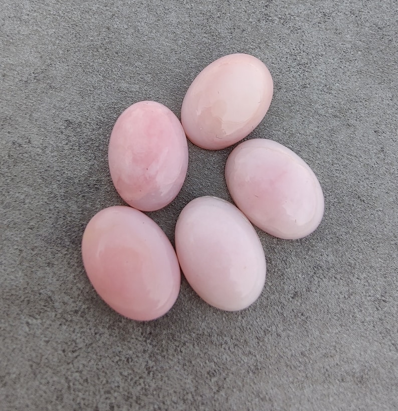 Cabochon de forme ovale, dos plat, opale rose naturelle de qualité AAA , pierres précieuses calibrées en gros, tailles personnalisées disponibles image 8