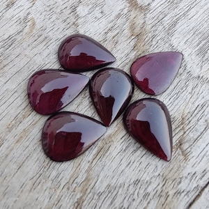Natural Garnet Cabochon: AAA+ Teardrop Pear Gemstone