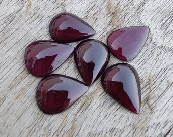 AAA+ Quality Natural Garnet Teardrop Shape Cabochon Flat Back Calibrated Pear Shape Wholesale Gemstones, Custom Sizes Available