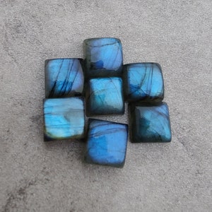 AAA+ Labradorite Cabochon: Square Flat Back Gemstone