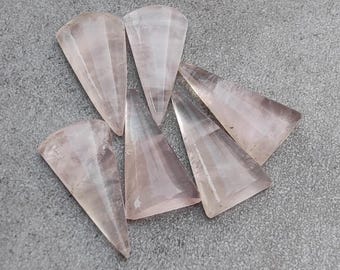 AAA+ Rose Quartz Triangle Cabochon: Calibrated Gemstones
