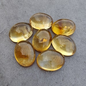 Cabochon en citrine naturelle à dos plat, forme ovale, calibrées AAA , pierres précieuses de qualité en gros, tailles personnalisées disponibles image 2