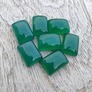 Natural Green Onyx Cabochon: Rectangle Flat Back Calibrted Gemstones