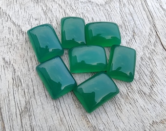 Natural Green Onyx Cabochon: Rectangle Flat Back Calibrted Gemstones