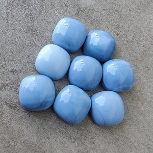 AAA+ Peruvian Blue Opal Cabochon: Square Cushion Gemstone