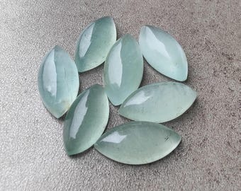 AAA Aquamarine Cabochon: Marquise Green Gemstone