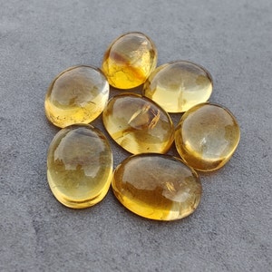 Cabochon en citrine naturelle à dos plat, forme ovale, calibrées AAA , pierres précieuses de qualité en gros, tailles personnalisées disponibles image 5