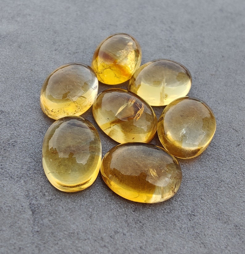 Cabochon en citrine naturelle à dos plat, forme ovale, calibrées AAA , pierres précieuses de qualité en gros, tailles personnalisées disponibles image 5