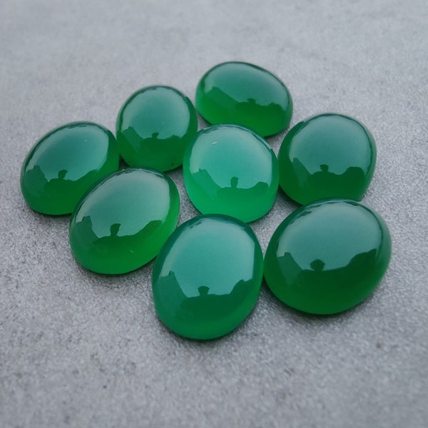 Natürliche grüne Onyx ovale Form Cabochon flache Rückseite kalibrierte AAA + Qualität Großhandel Edelsteine, alle Größen erhältlich