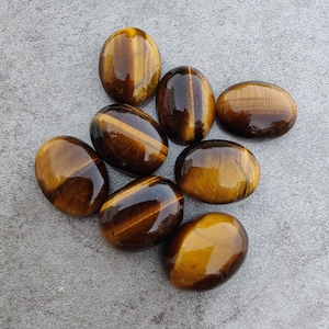 Natural Tiger Eye Cabochon: AAA+ Oval Gemstone, Calibrated Sizes