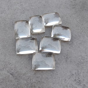 AAA+ Crystal Quartz Cabochon: Rectangle Flat Back Gemstone