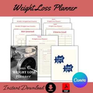 Weight loss Planner ,weight loss tracker, weight loss journal, weight loss, weight loss chart, weight loss template, wellness planner