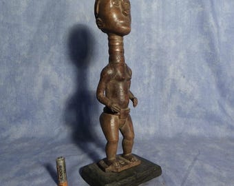西アフリカ ヨルバ族 木彫人物像 二体 antique / made in nigeria】