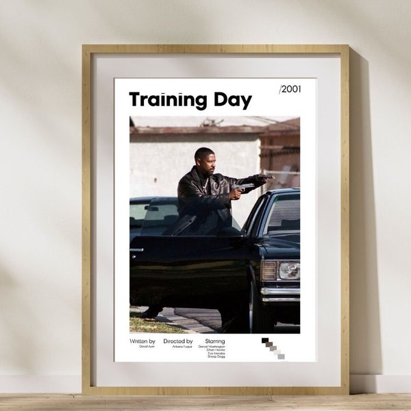 TRAINING DAY Movie Poster, Training Day Poster Print, Training Day Wall Decor, Aesthetic Poster, Vintage Retro Art Print, Midcentury Art