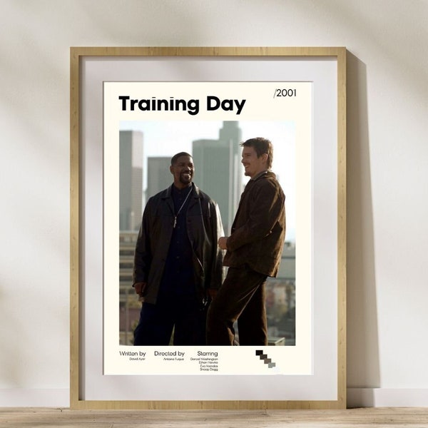 TRAINING DAY Movie Poster, Training Day Poster Print, Training Day Wall Decor, Aesthetic Poster, Vintage Retro Art Print, Midcentury Art