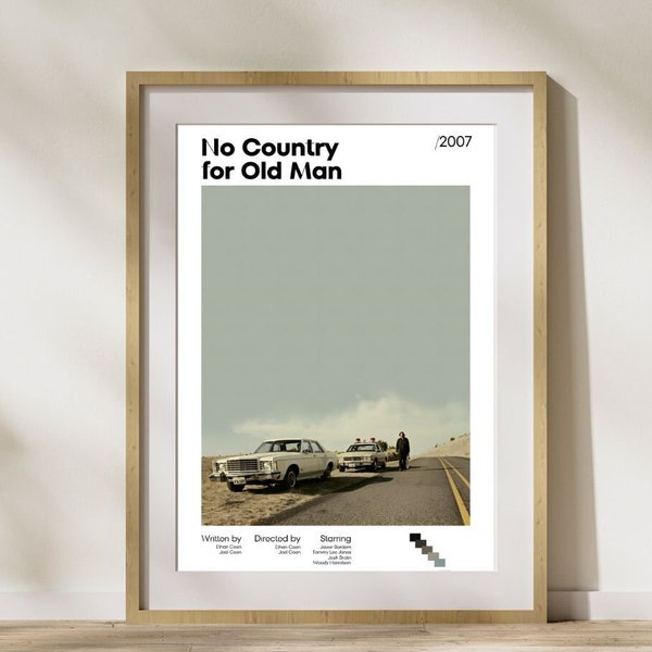 No Country for Old Man Movie Poster, Poster Print, Wall Decor, Aesthetic Poster, Vintage Retro Art Print, Midcentury Art,Cult Movie Print