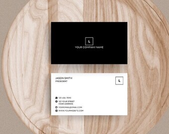 Business Card Template, Editable Business Card, Minimal Business Cards, Printable Business Card, Modern Business Card, Sleek Business Card
