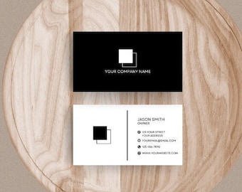 Business Card Template, Editable Business Card, Minimal Business Cards, Printable Business Card, Modern Business Card, Sleek Business Card