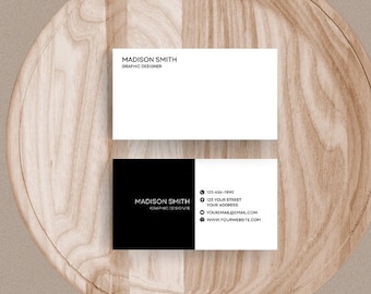 Business Card Template, Editable Business Card, Minimal Business Cards, Printable Business Card, Modern Business Card, Simple Business Card
