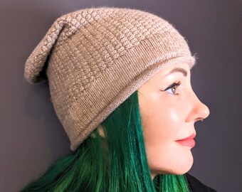 Cashmere blend slouchy beanie, cap, women's cozy hat