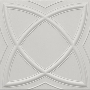 May include: A square, white decorative panel with a repeating geometric pattern. The design features intersecting curved lines that form a series of diamond shapes. The panel has a textured surface and raised relief.