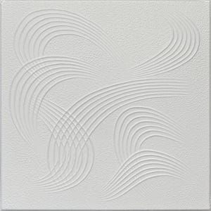 Styrofoam Ceiling Tiles - Glue Up Over Popcorn Ceiling - Easy DIY Installation - R59 - Plain White - Pack of 8