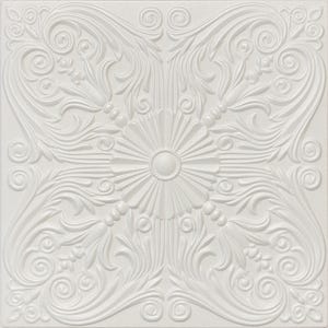 Ceiling Tile, Styrofoam, 20x20 R39W Victorian Plain White Pack of 8 Tiles Glue Up, over Popcorn Or Stucco Ceilings. Lightweight, affordable.