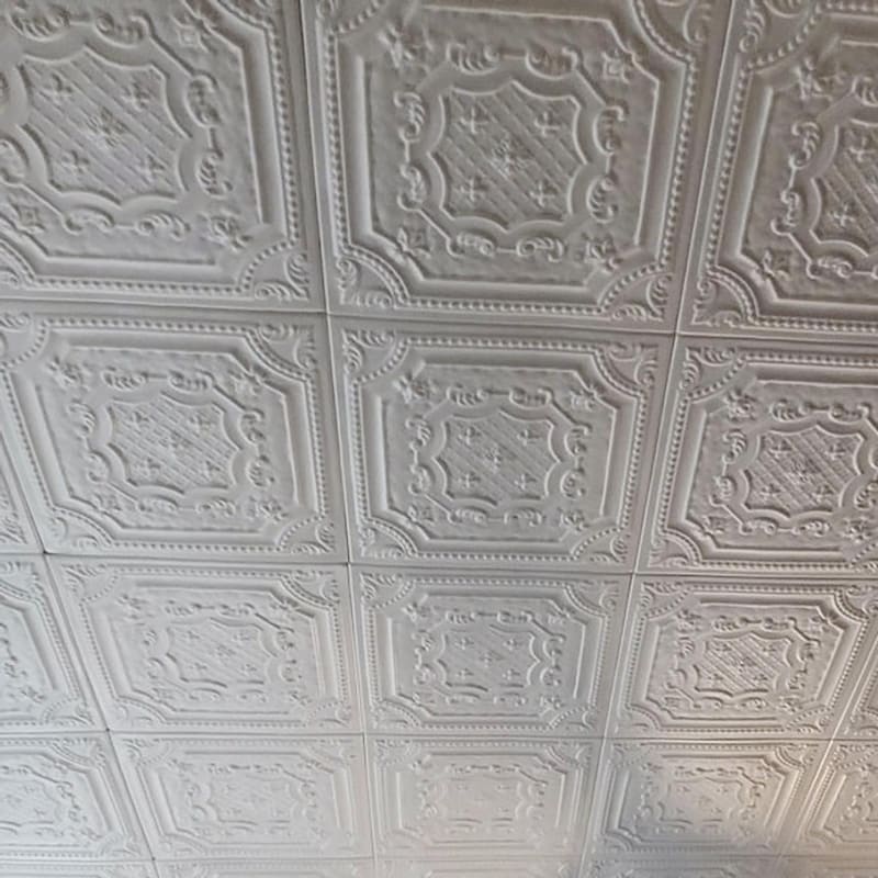 Styrofoam Ceiling Tiles – Glue Up, 20x20 Inches, R33 White, Decorative & Easy Install