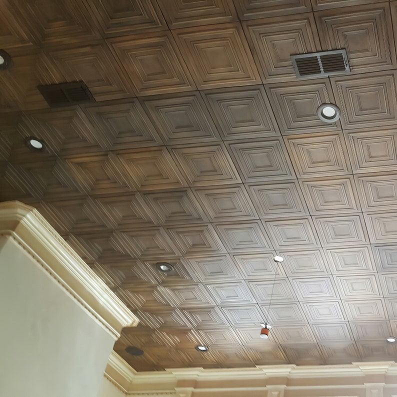 Styrofoam Ceiling Tiles – Glue Up, 20x20 Inches, R33 White, Decorative & Easy Install
