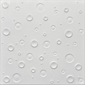 Ceiling Tiles 20x20 – White Styrofoam Glue-Up Panels – Baby Room & Bathroom Decor – R21W Bubbles –  Lightweight – Pack of 8