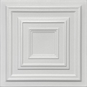 Styrofoam Ceiling Tiles - Glue Up Over Popcorn Ceiling - Easy DIY Installation - R33 - Plain White - Pack of 8