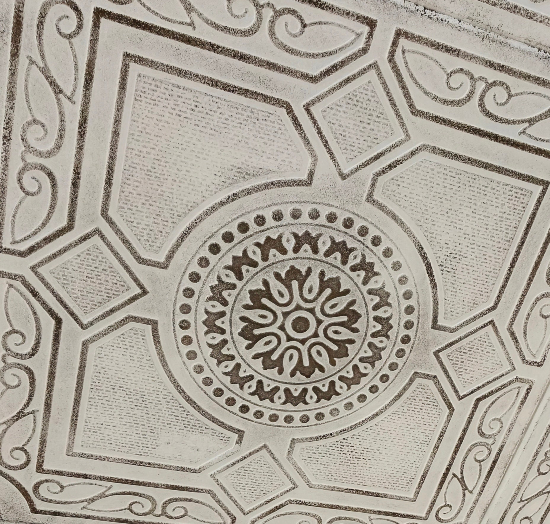 Decorative Ceiling Tiles – Styrofoam Glue-Up Tiles 20"x20", SARATOV Pattern In Brown