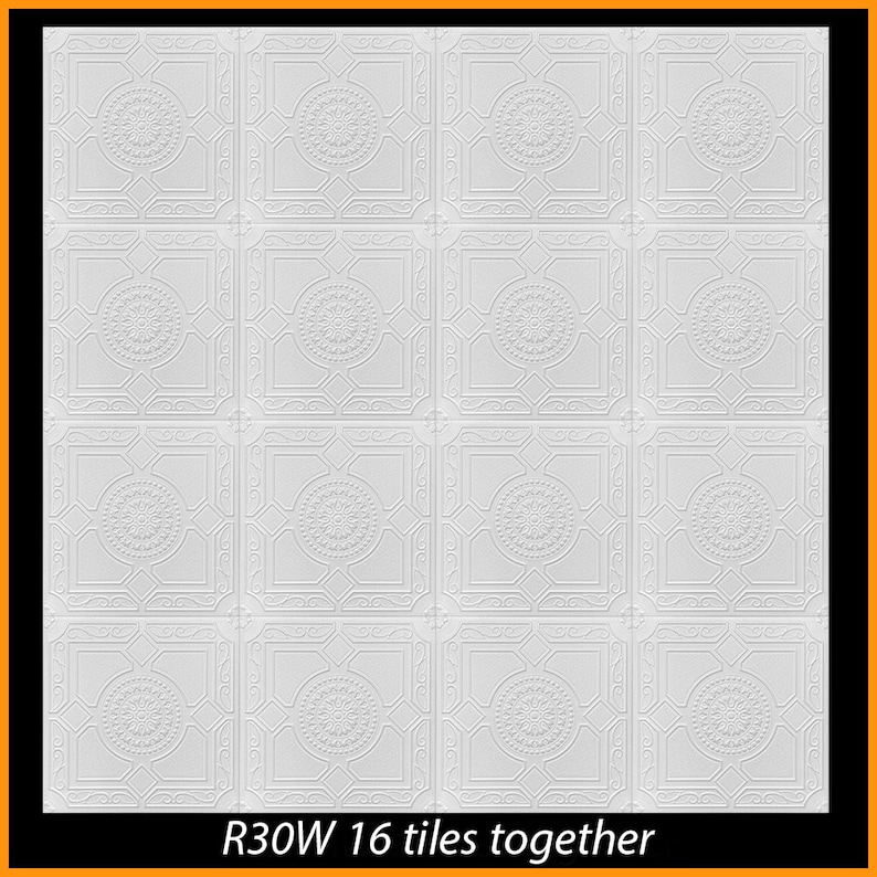 40-Pack 20x20 Styrofoam Ceiling Tiles — Direct Glue-Up, Paintable, Covers Popcorn & Textured Ceilings - View #8