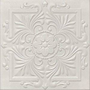 Ceiling Tile, Styrofoam, 20x20 - R22W - Plain White - Pack of 8 Tiles Glue Up, over Popcorn Or Stucco Ceilings. Lightweight, affordable.