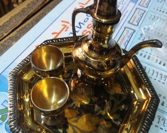 Genuine Moroccan brass gold traditional tea pot and coffee set