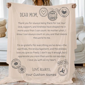 Personalisierte Mama Geschenk von Kindern, Muttertagsdecke mit benutzerdefinierten Namen und herzlicher Botschaft